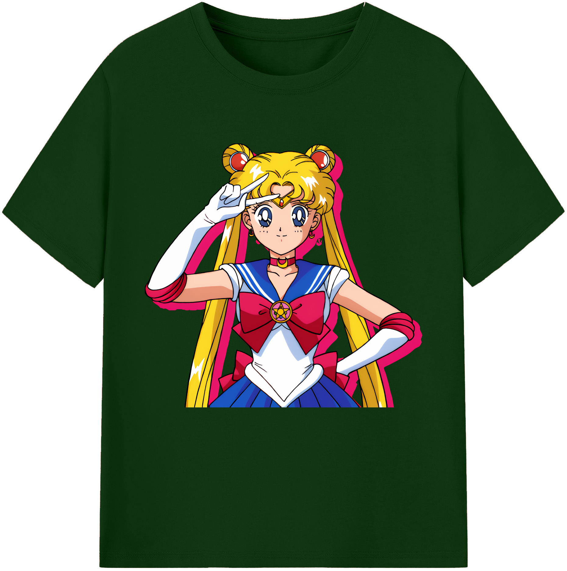 （画像用） 美少女戦士セーラームーン 月野 うさぎ つきの うさぎ Sailor Moon Tsukino Usagi 綿100％半袖Tシャツ（フロントプリント）